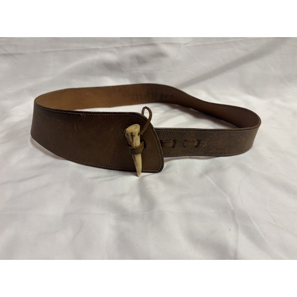 Vintage 80s Banana Republic Horn Toggle Wide Safari Belt Size S Save The Tiger
